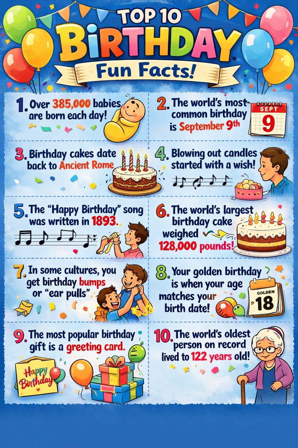 top 10 birthday fun facts